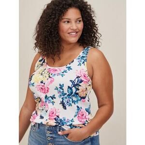 Torrid Women's Plus Size Knit Smocked Double Scoop Neck Tank Top - Size 2 (2X)